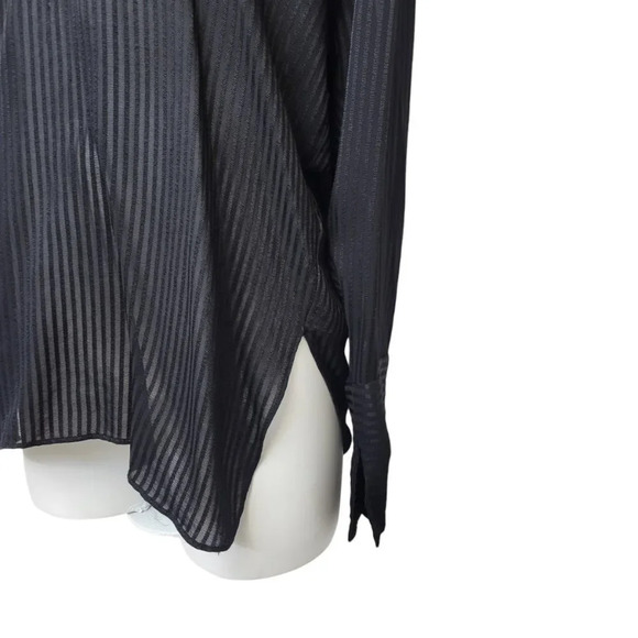 Zara  Bamboo Fibre Sheer Striped Oversized Top - Picture 2 of 7